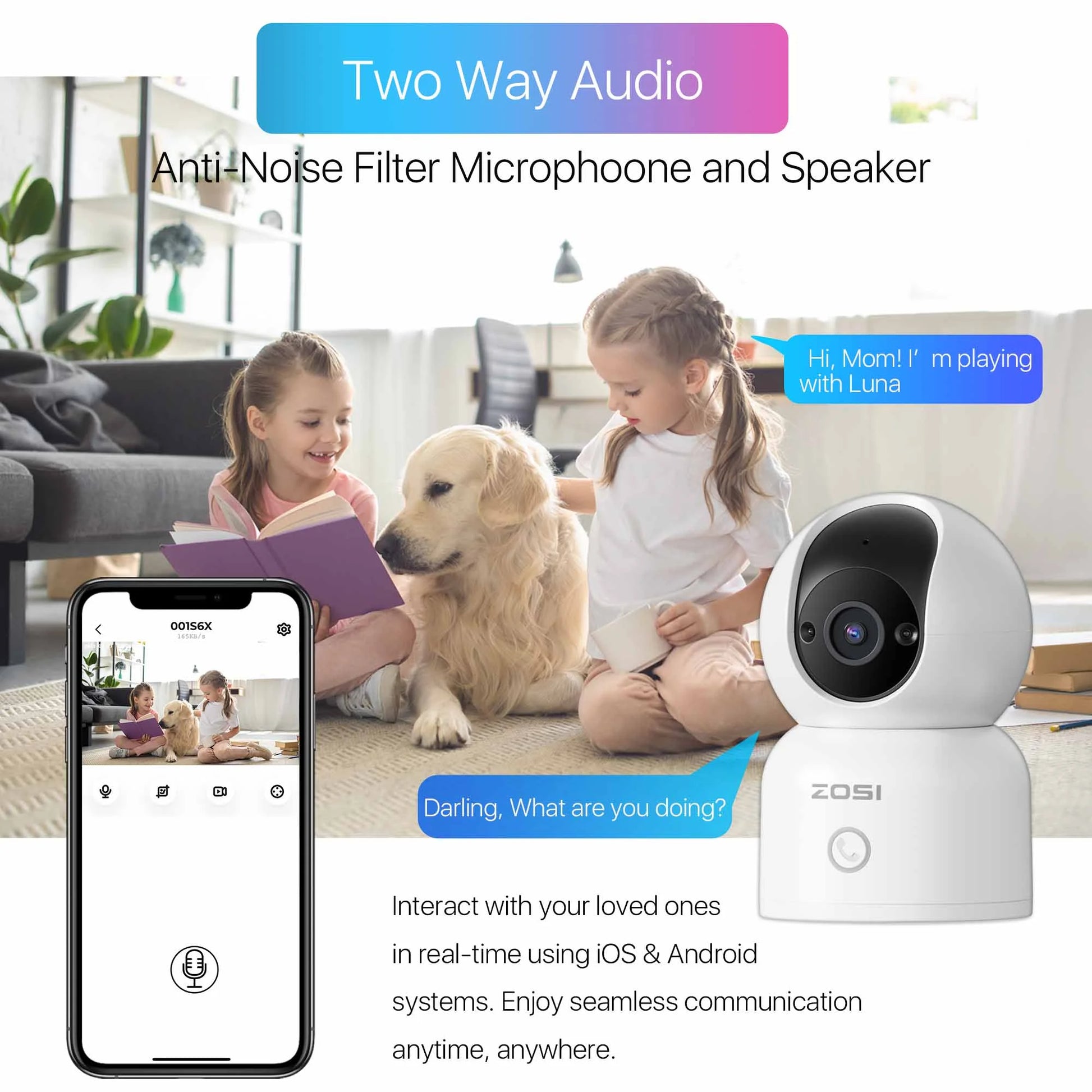 5Ghz Wifi Security Camera,  3MP Baby/Pet Monitor, 2K 360°View Wifi Camera with PIR Motion Sensor,Pan/Tilt Indoor Camera for Home/Office, 2 Way Audio, Night Vision