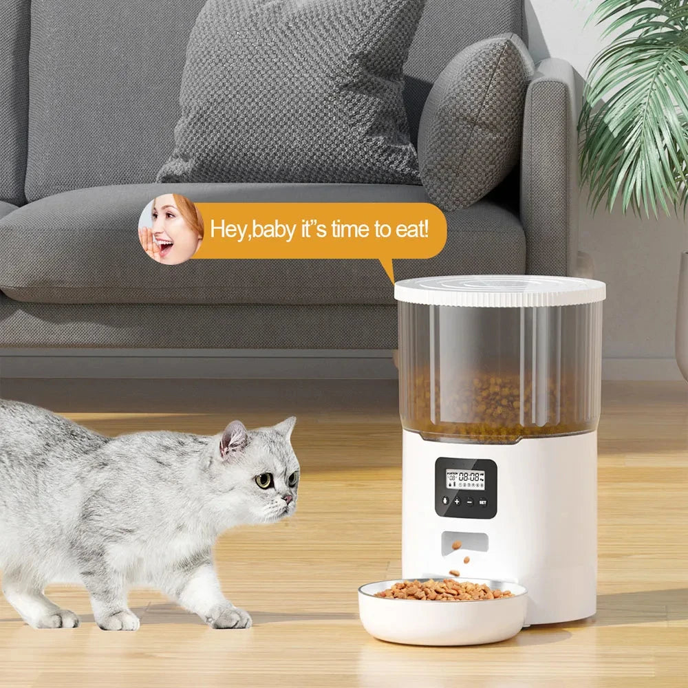 Automatic Cat Feeder Pet Feeding Self-Service Device Cat and Dog Food Bowl Large Capacity Dispenser