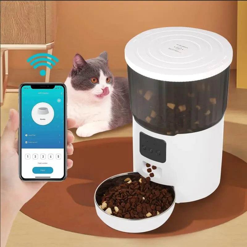 Automatic Cat Feeder Pet Feeding Self-Service Device Cat and Dog Food Bowl Large Capacity Dispenser