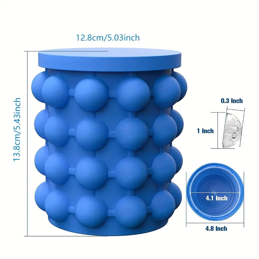 2-In-1 Large Silicone Ice Bucket Mold with Lid Perfect for Bars Clubs Restaurants and Home Use Easy to Clean Drinkware Tools