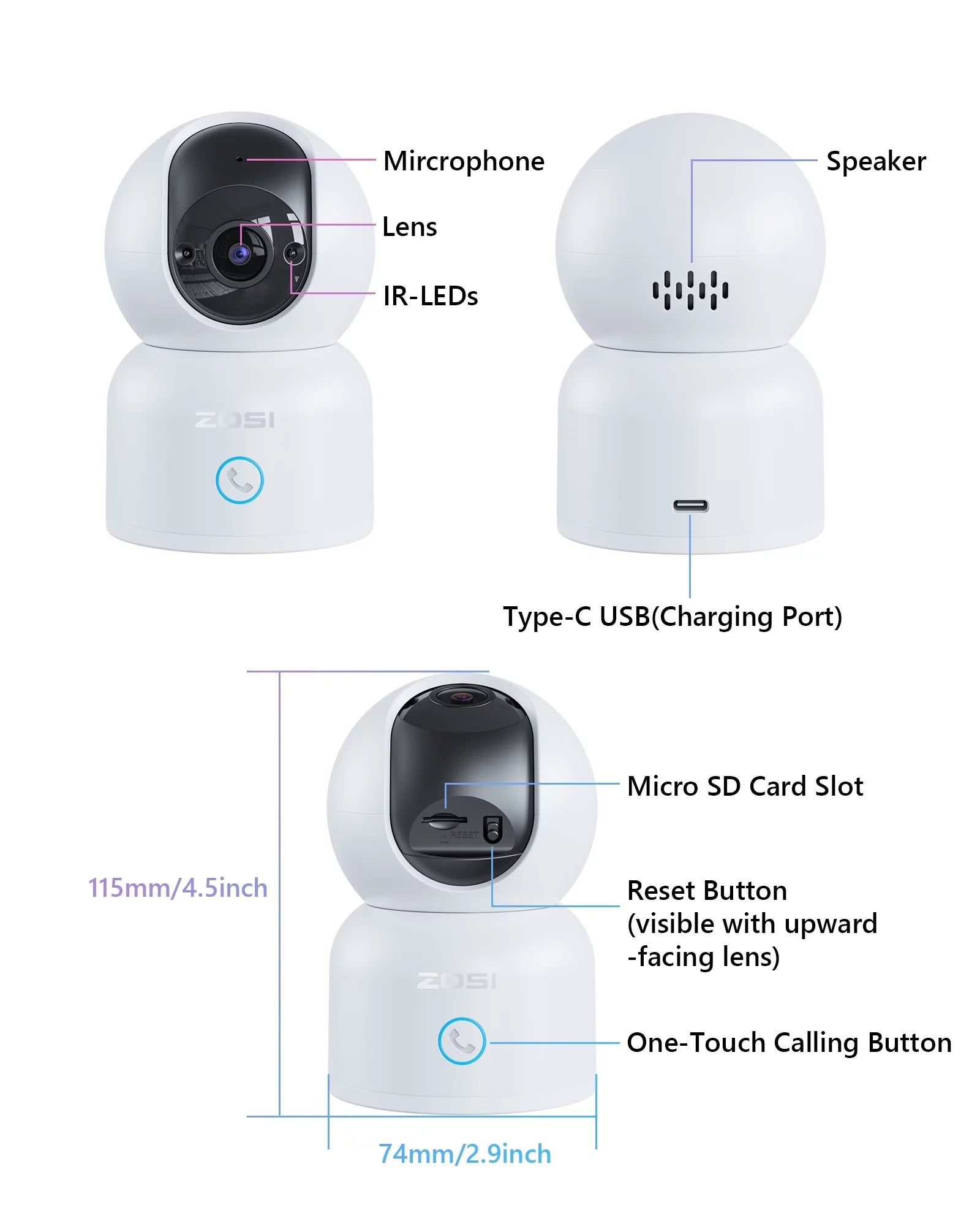 5Ghz Wifi Security Camera,  3MP Baby/Pet Monitor, 2K 360°View Wifi Camera with PIR Motion Sensor,Pan/Tilt Indoor Camera for Home/Office, 2 Way Audio, Night Vision