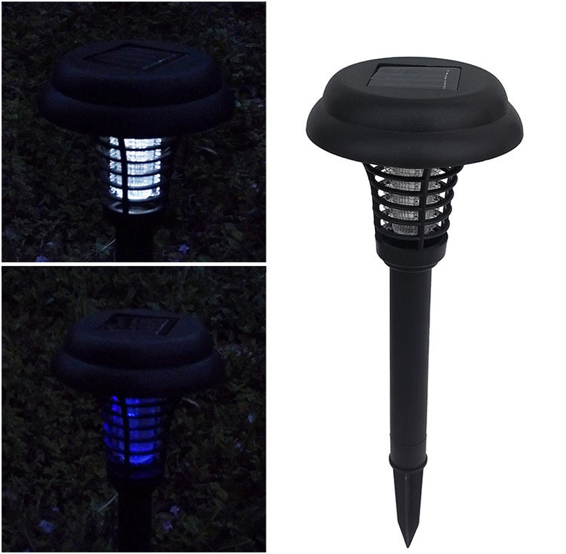 Solar Led Rechargeable Anti-Mosquito Lamp Electronic Fly Bug Zapper Insect Pest Uv Trap Outdoor Garden Lawn Lamp