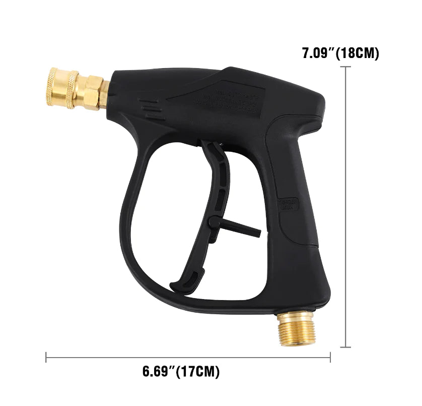 1/4" High Pressure Washer Gun 4000 PSI Car Wash Foam Spray Short Wand W/ Nozzle