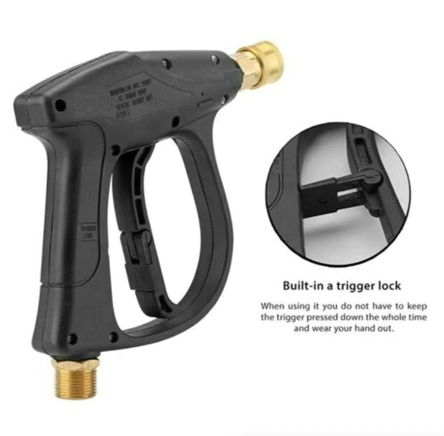 1/4" High Pressure Washer Gun 4000 PSI Car Wash Foam Spray Short Wand W/ Nozzle