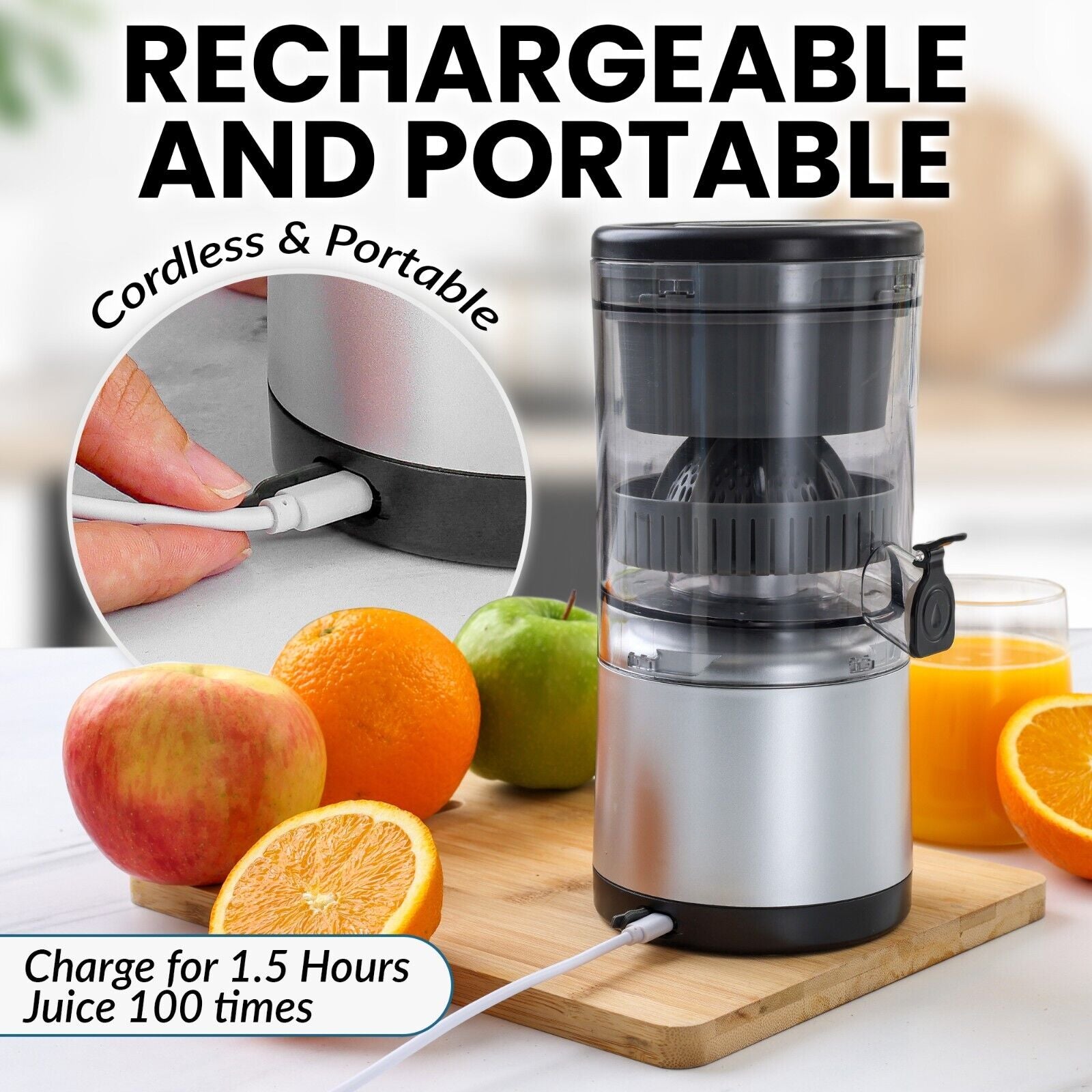 Lemon & Orange Juicer Electric Citrus Squeezer & Presser - Rechargeable Juicer