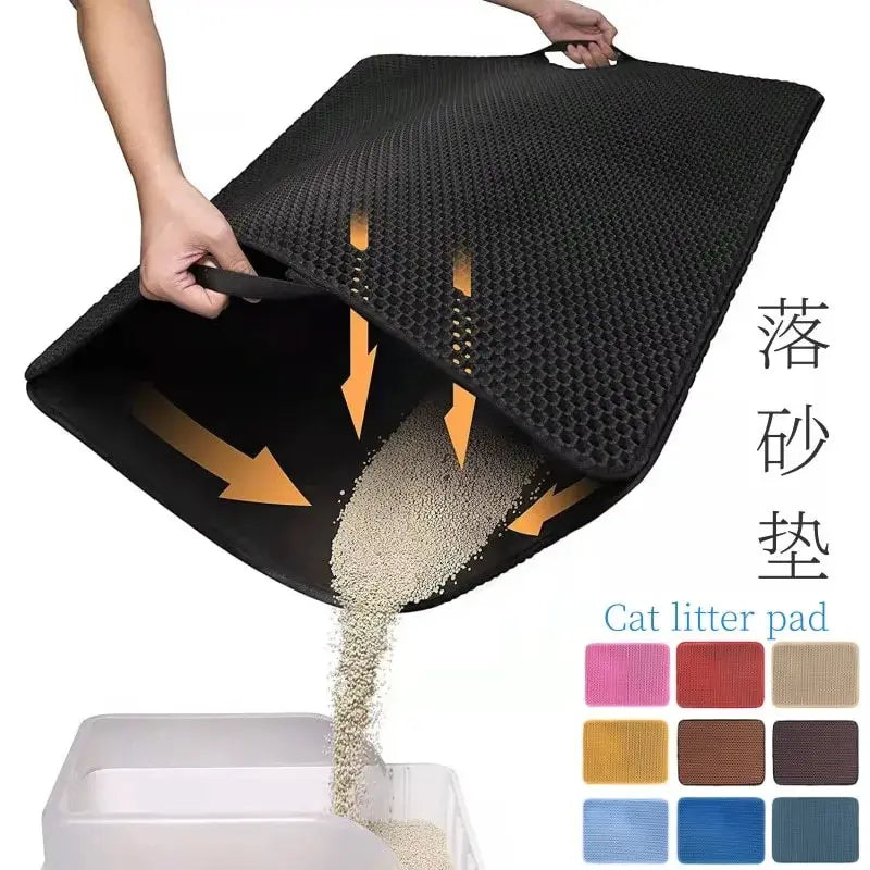 Cat Litter Mat EVA Double Layer Cat Litter Mat Cat Litter Basin Sand Falling Mat Eva Cat Litter Mat Cat Nest Mat Pet Mat