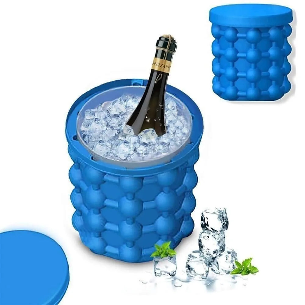 2-In-1 Large Silicone Ice Bucket Mold with Lid Perfect for Bars Clubs Restaurants and Home Use Easy to Clean Drinkware Tools