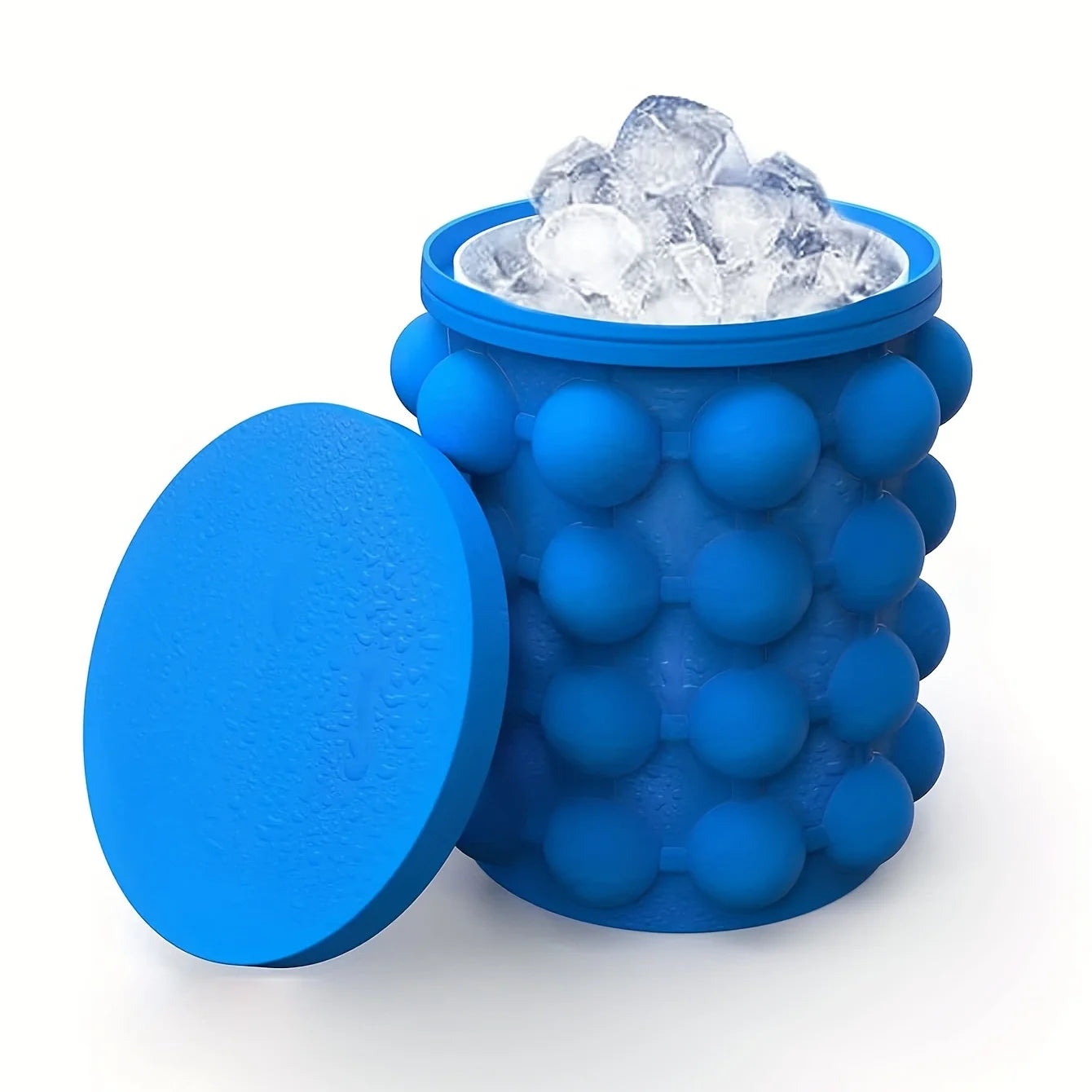 2-In-1 Large Silicone Ice Bucket Mold with Lid Perfect for Bars Clubs Restaurants and Home Use Easy to Clean Drinkware Tools