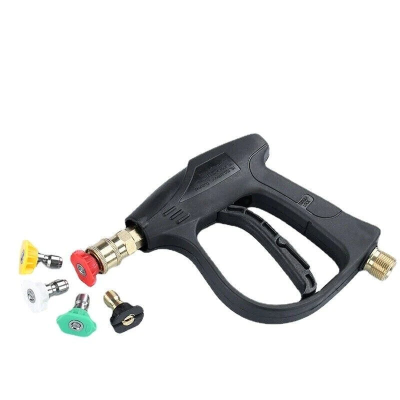 1/4" High Pressure Washer Gun 4000 PSI Car Wash Foam Spray Short Wand W/ Nozzle