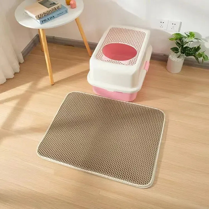 Cat Litter Mat EVA Double Layer Cat Litter Mat Cat Litter Basin Sand Falling Mat Eva Cat Litter Mat Cat Nest Mat Pet Mat