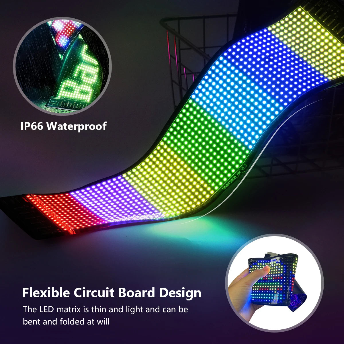 LED Matrix Pixel Panel, Scrolling Bright Advertising LED Signs, Flexible USB 5V LED Car Sign Bluetooth App Control