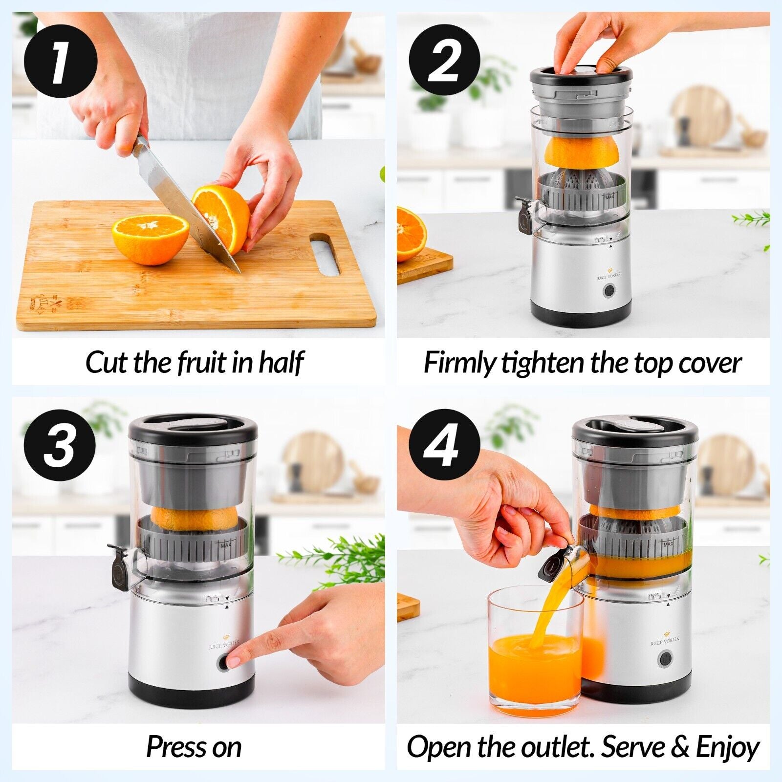 Lemon & Orange Juicer Electric Citrus Squeezer & Presser - Rechargeable Juicer